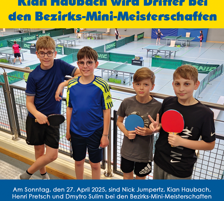 Kian Haubach wird Dritter bei den Bezirks-Mini-Meisterschaften