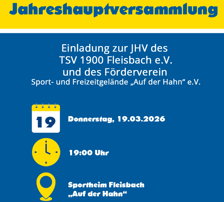 Jahreshauptversammlung TSV Fleisbach & Förderverein